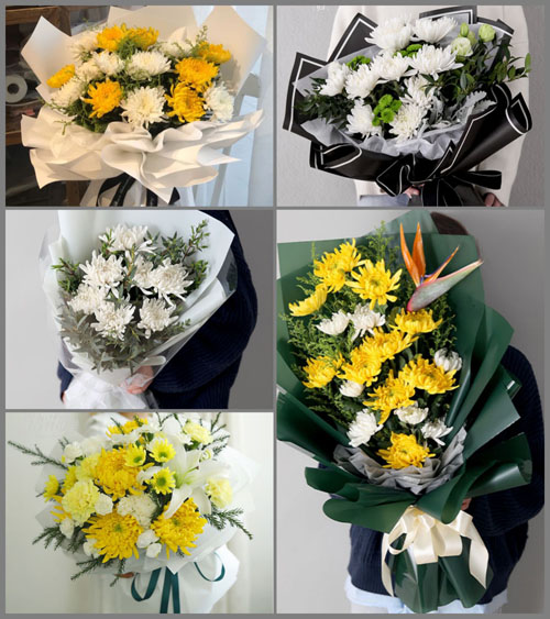 山东莱芜莱城区鹏泉街道白事花束代送